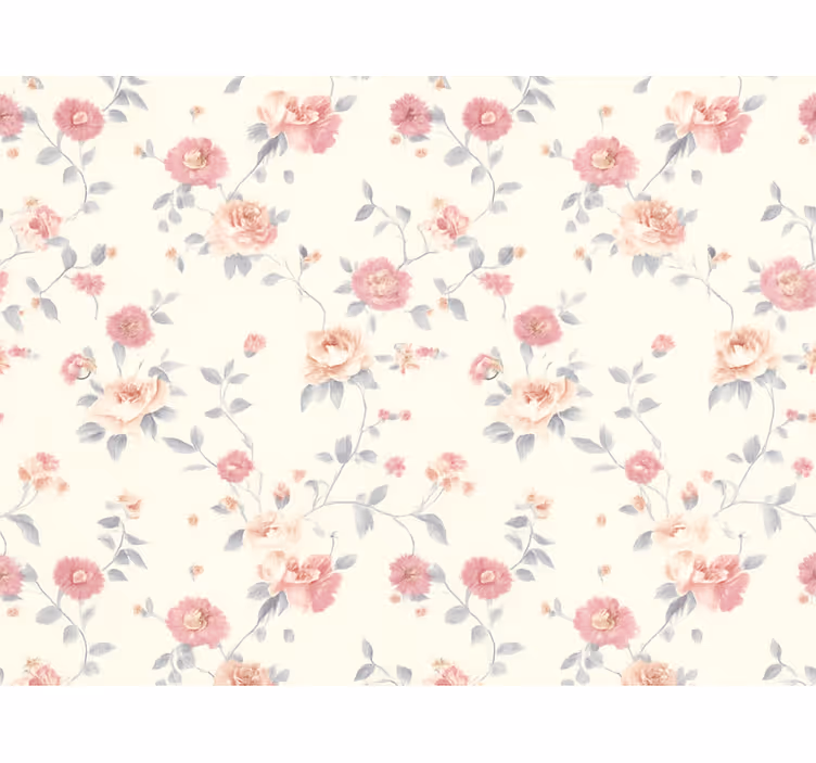 Tapet til soveværelse tekstil blomstermotiv - TenStickers