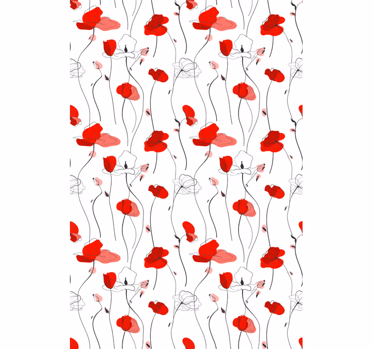 Blomster tapet poppetegninger - TenStickers