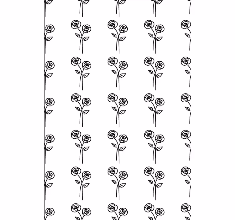 Blomster tapet roser minimalistisk design - TenStickers