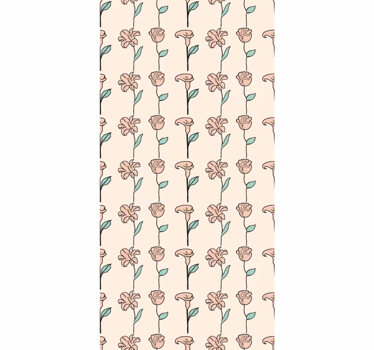 Blomstret tapet originalt design minimalistiske blomster - TenStickers