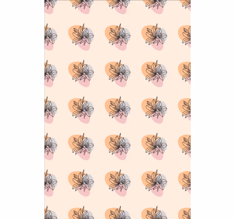 Blomstret tapet søde blomster minimalistisk design - TenStickers