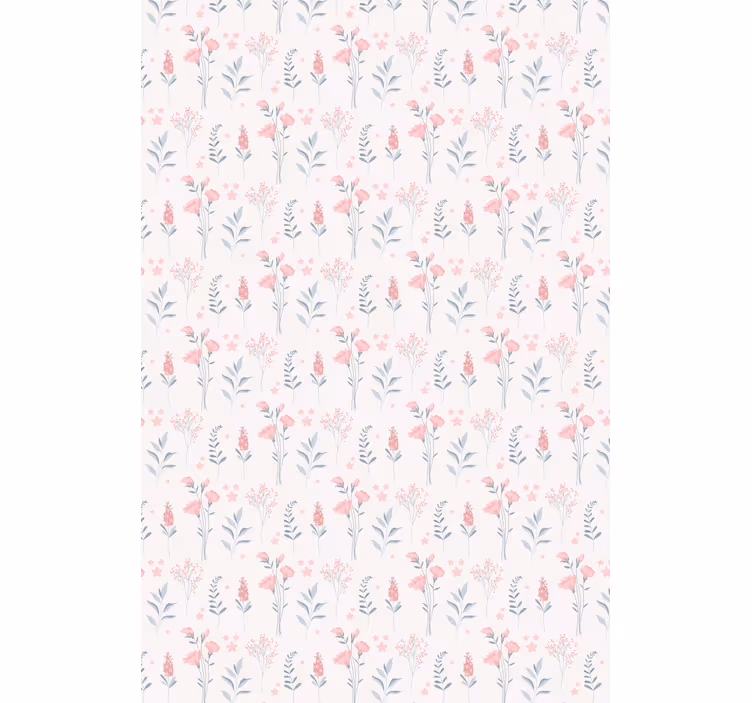 Blomstret tapet pink blomster - TenStickers