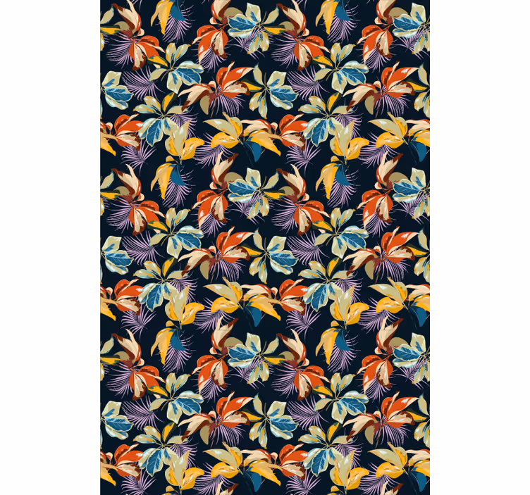 Blomstret tapet med tigerlilje design - TenStickers