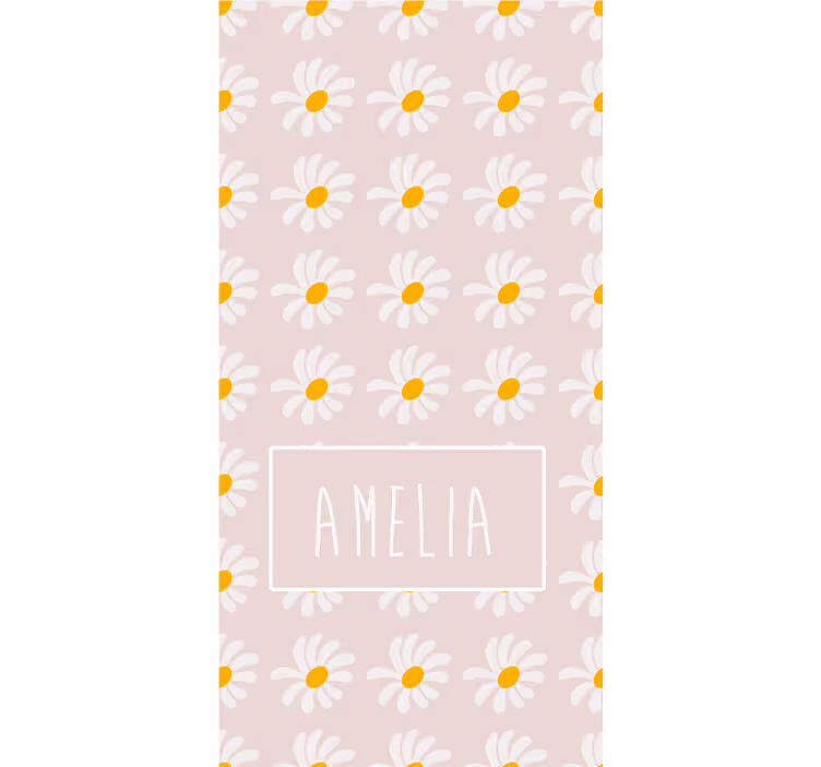 Blomstret tapet med boho stil blomsterillustration - TenStickers