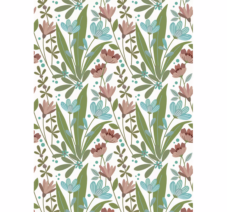 Blomstret tapet i "granny chic" stil - TenStickers