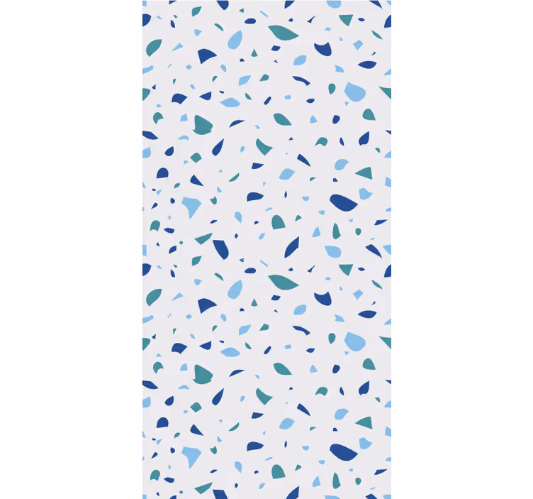 Tapet til soveværelse blå nuancer terrazzo - TenStickers