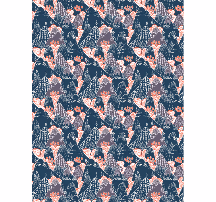Tapet til soveværelse med multicolor japansk design - TenStickers