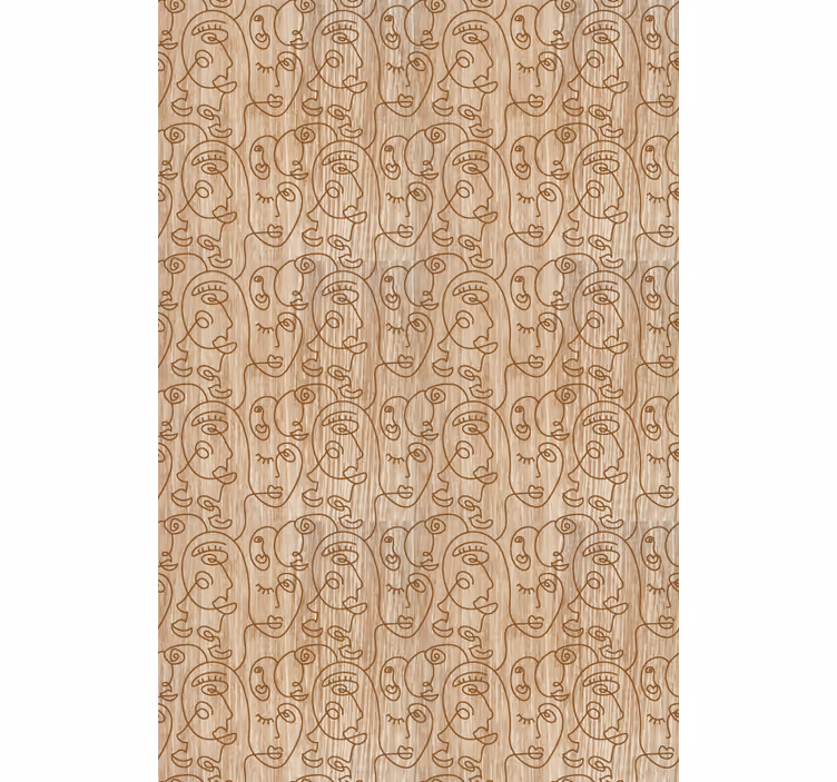 Tapet til soveværelse med abstrakte beige kvinder - TenStickers