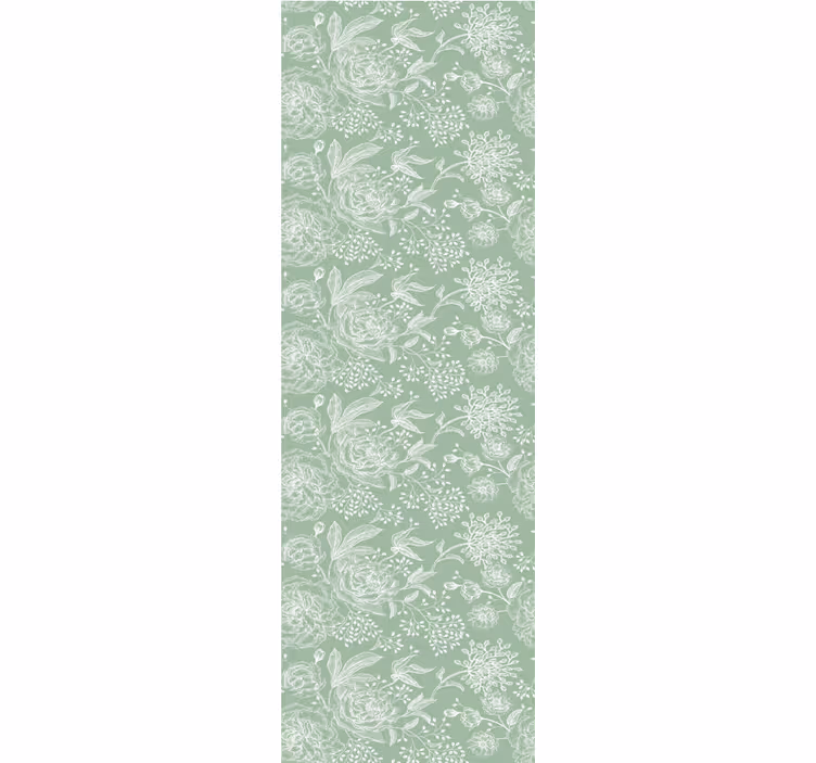 Tapet til soveværelse i grøn blomster grandmillenial stil - TenStickers
