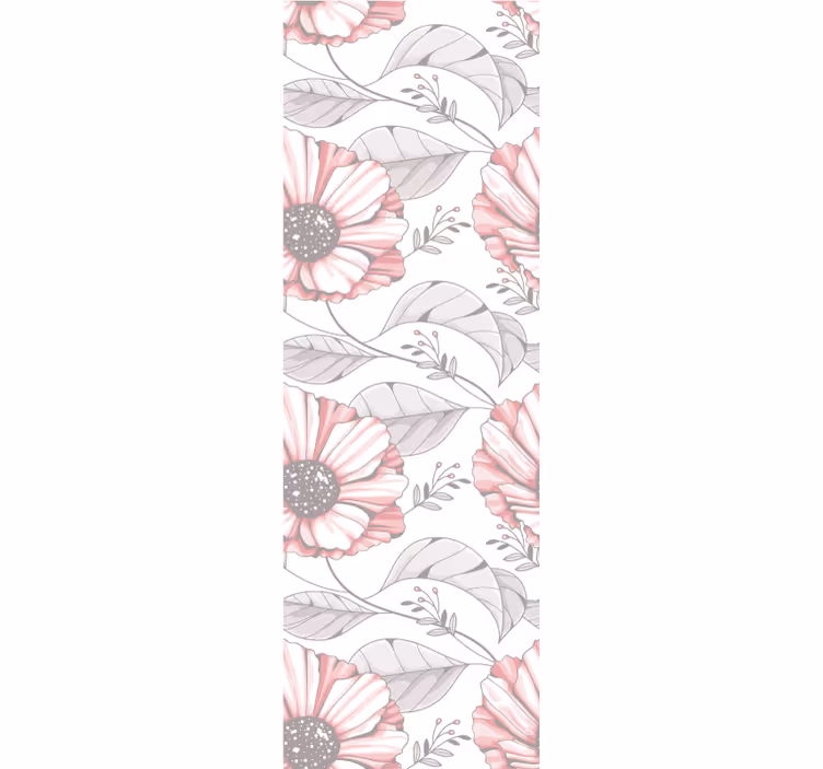 Tapet til soveværelse elegant pink magnolia design - TenStickers