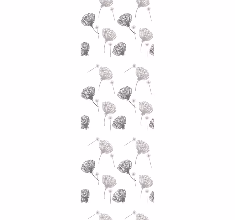 Tapet til soveværelse med blomster på hvid baggrund - TenStickers