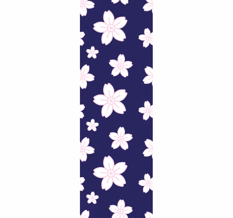 Tapet til soveværelse vintage blomst mønster blå baggrund - TenStickers