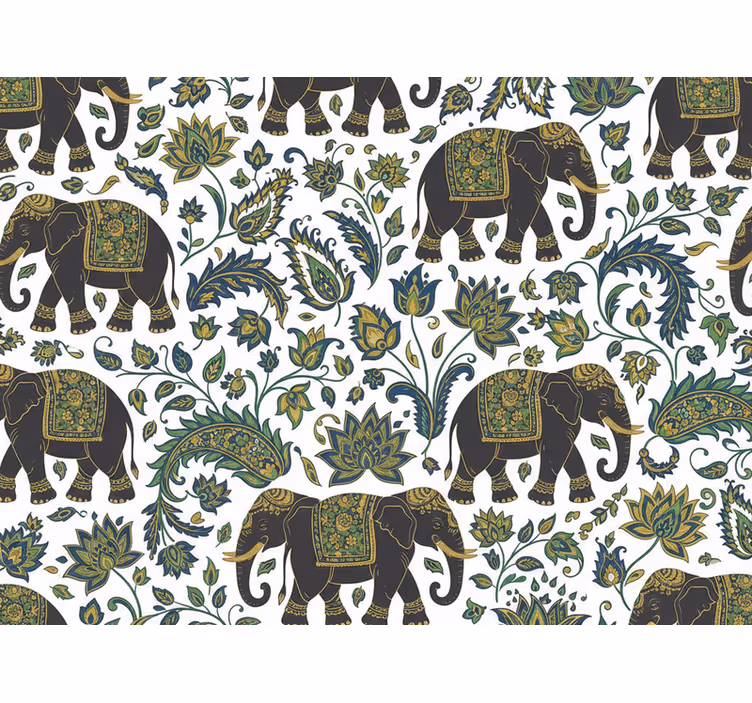 Elefant tapet realistisk mønster b0bqrd234q - TenStickers