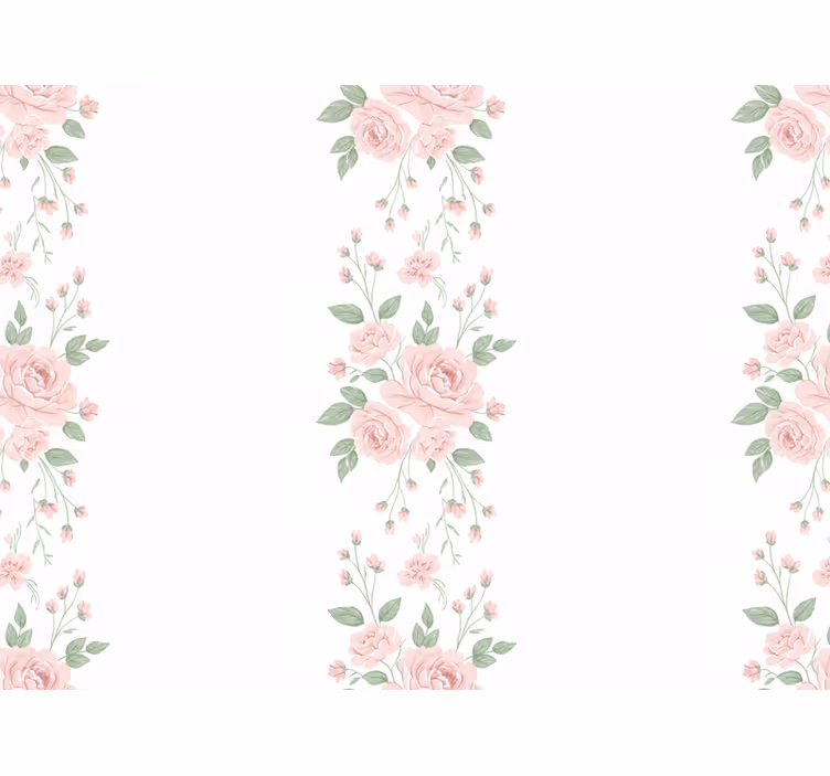 Blomster tapet lys pink blomstermotiv - TenStickers