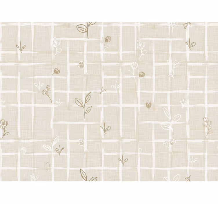 Beige tapet i cremefarve med linnedlook - TenStickers