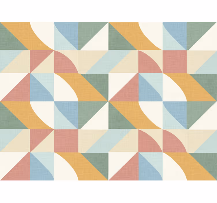 Rustik tapet geometriske former i lyse farver - TenStickers