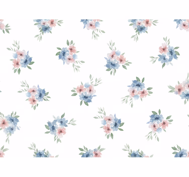 Blomster tapet små blomster i akvarel - TenStickers