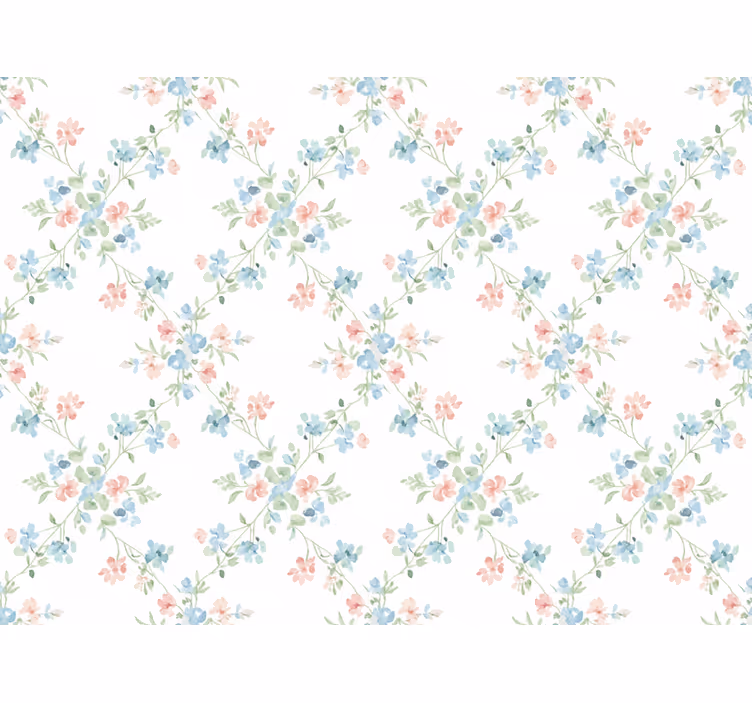 Blomster tapet små blomster i lys akvarel - TenStickers