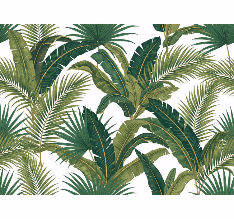 Tapet blade i jungle luksus palmer - TenStickers