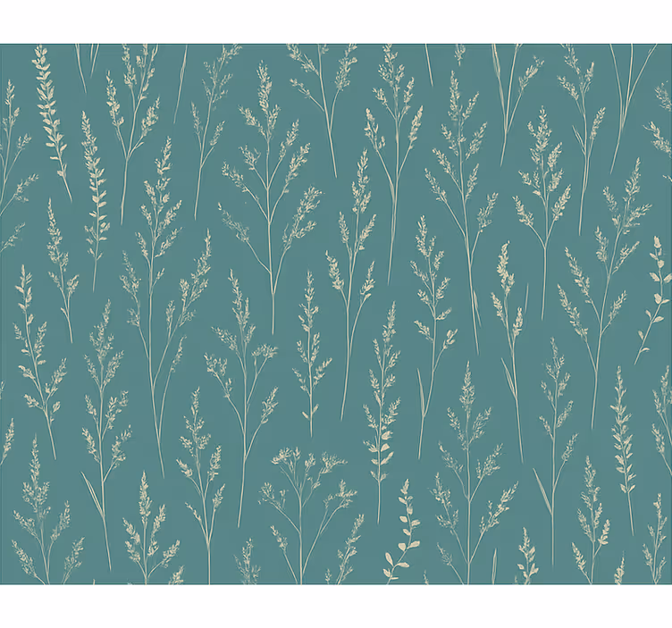 Blomster tapet i dæmpet teal vild eng - TenStickers