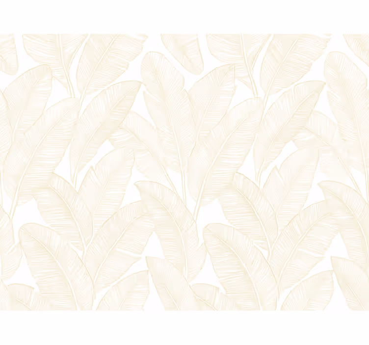 Tapet blade varme hvide bananblade - TenStickers