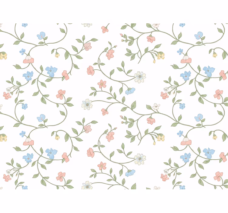 Blomster tapet dainty vilde blomster vinstokke - TenStickers