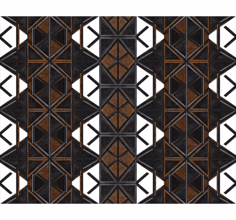 Industrielt tapet geometrisk sort brun b09ky9vkx1 - TenStickers