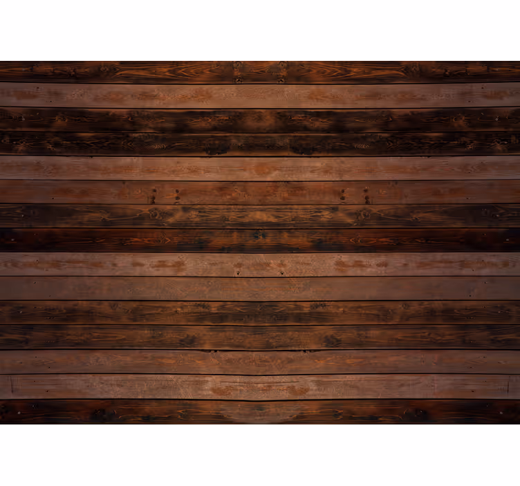 Rustik tapet brune vandrette planker - TenStickers