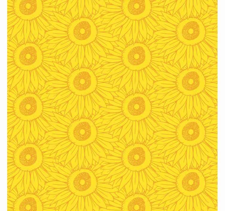 Gul tapet i lyse solblomst nuancer - TenStickers