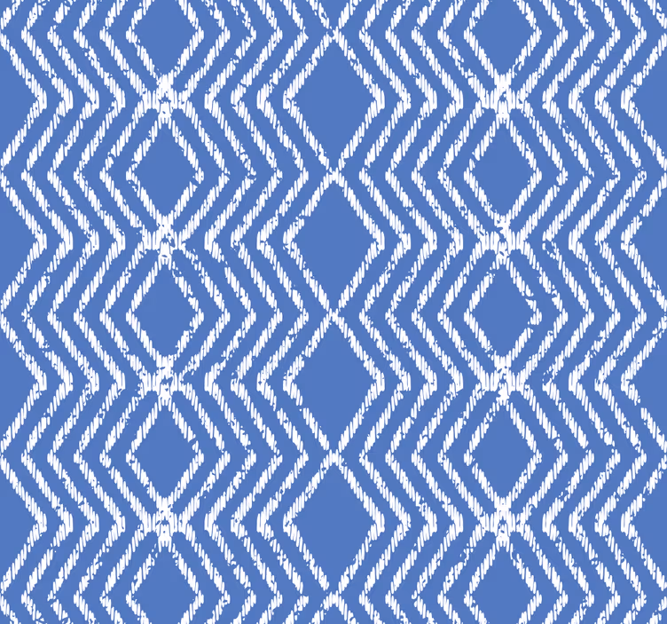 Blå tapet med zigzag mønster - TenStickers