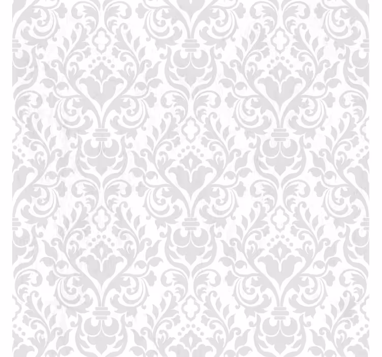 Hvid tapet med grunge damask mønster - TenStickers