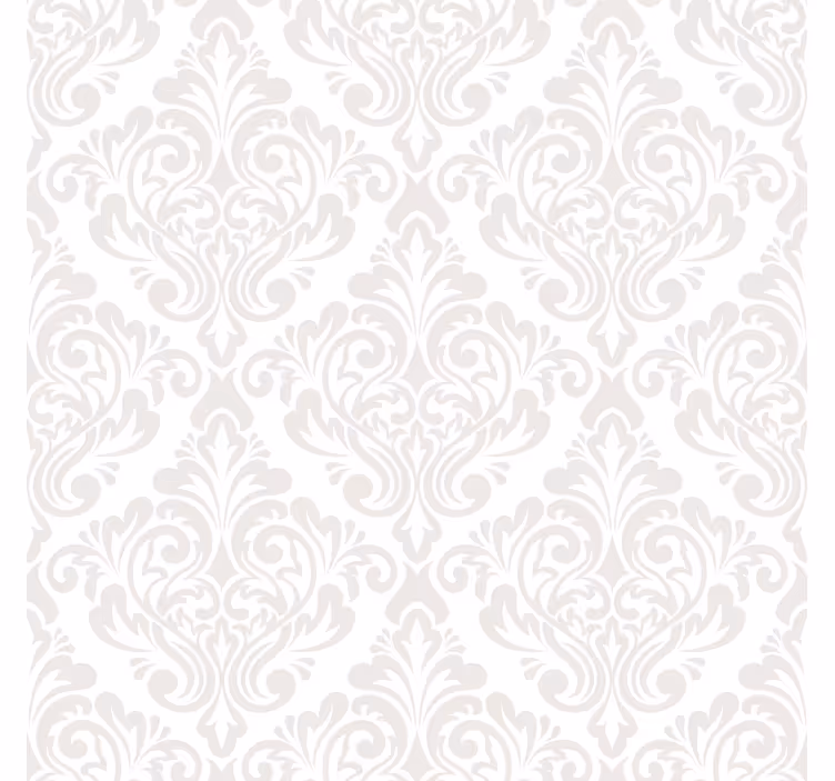 Hvid tapet med damask mønster - TenStickers