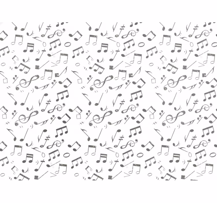 Hvid tapet med musiknoter - TenStickers