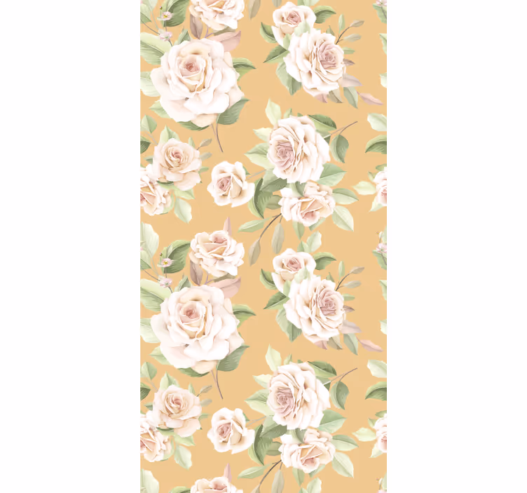 Beige tapet med fransk provins rosenmønster - TenStickers