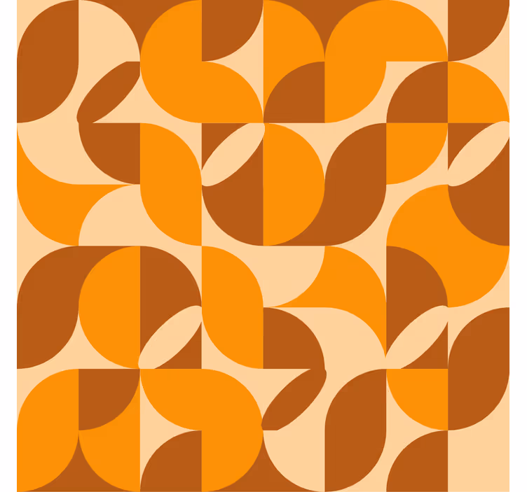 Orange tapet retro orange figurer - TenStickers
