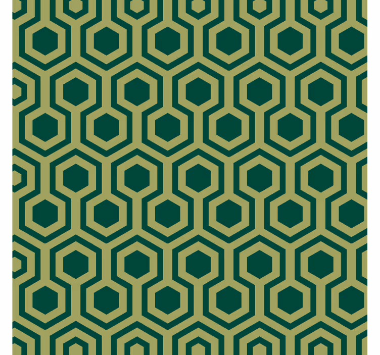 Grøn tapet vintage grønne hexagon fliser - TenStickers