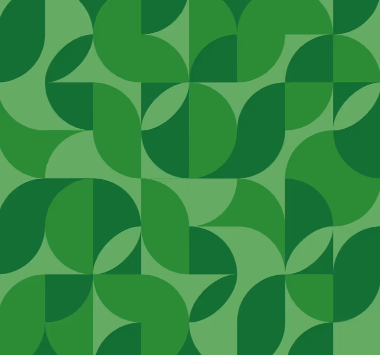 Grøn tapet retro geometrisk - TenStickers