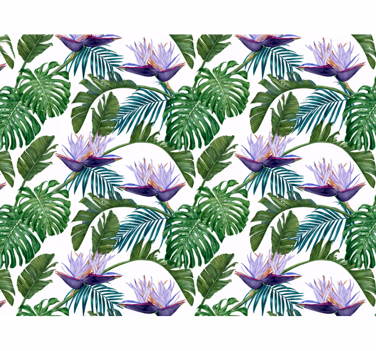 Tapet blade lilla lilje blomster - TenStickers