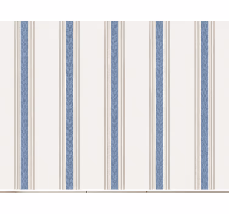Tapet køkken blå og beige striber - TenStickers