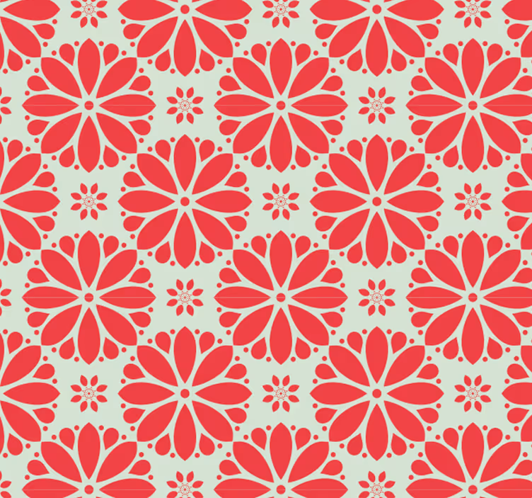 Dekorative tapet blomster geometriske motiver - TenStickers