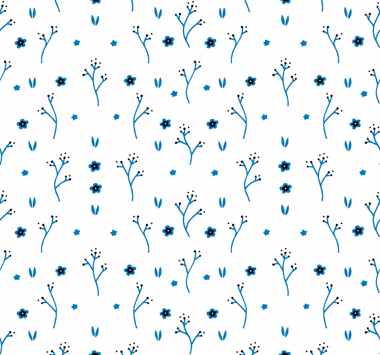 Natur tapet lyseblå små blomster - TenStickers