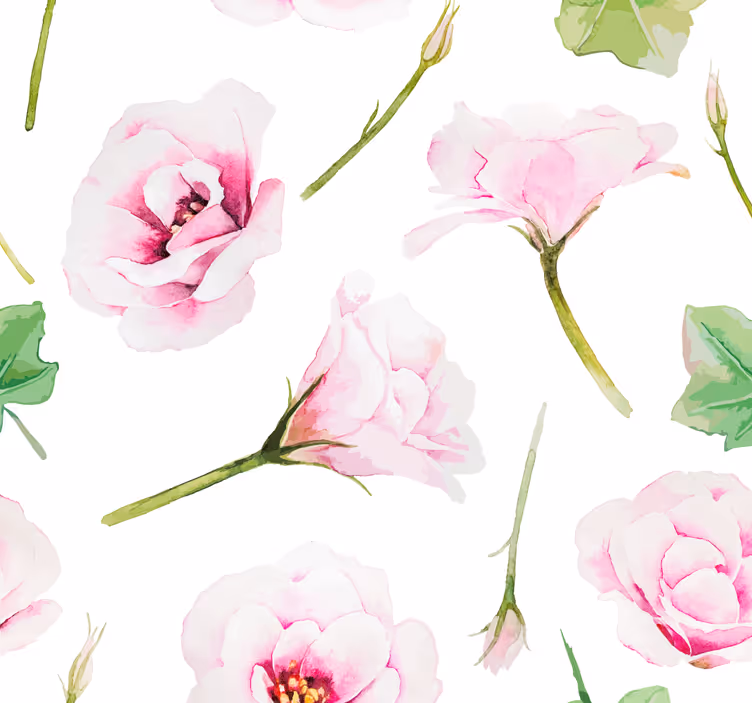 Natur tapet romantiske lyserøde blomster - TenStickers