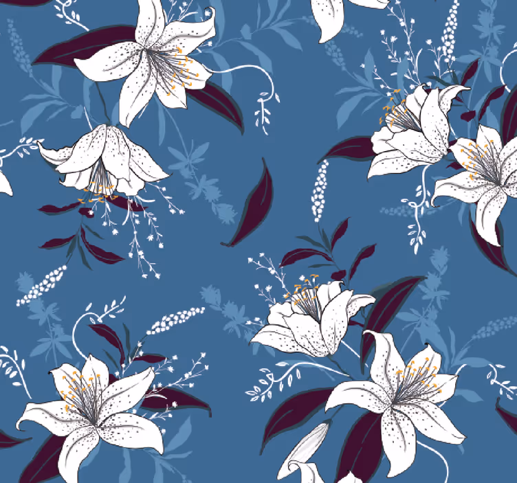 Kolde liljer blomster tapet - TenStickers