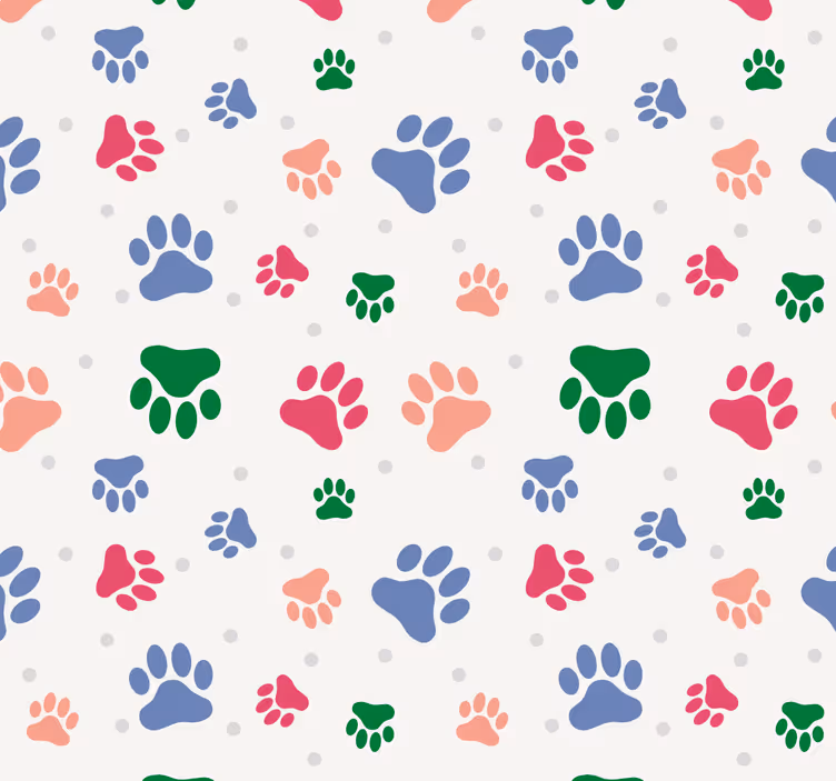 Potemønster indretning tapet med hunde - TenStickers