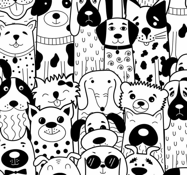 Hunde mønster dyr tapet - TenStickers