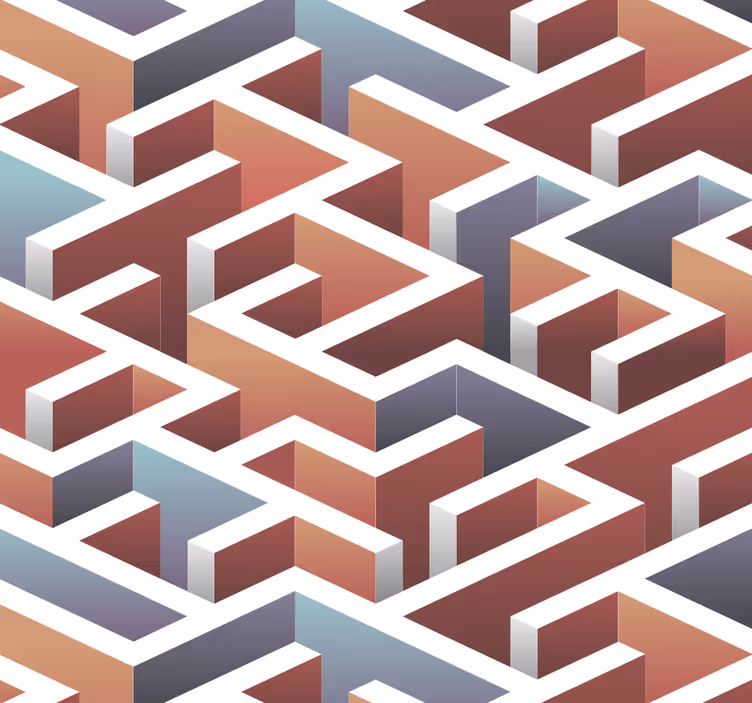 3d tapet lys labyrint til stuen - TenStickers