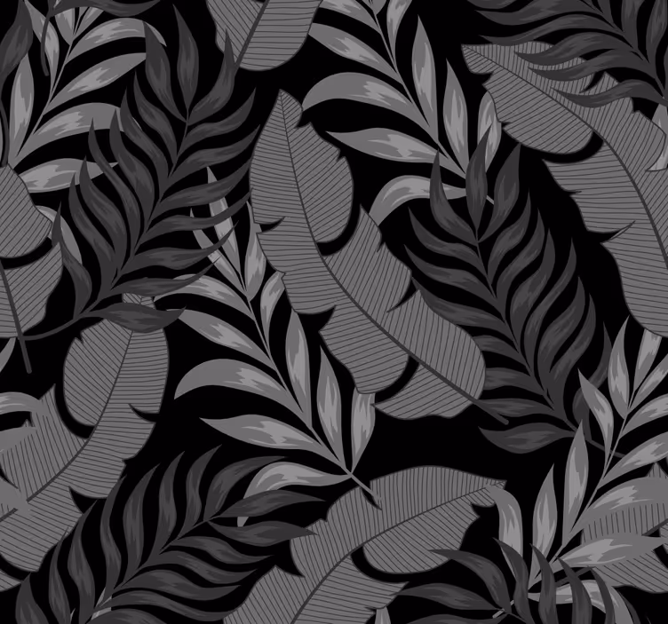 Jungle tapet med sort baggrund - TenStickers