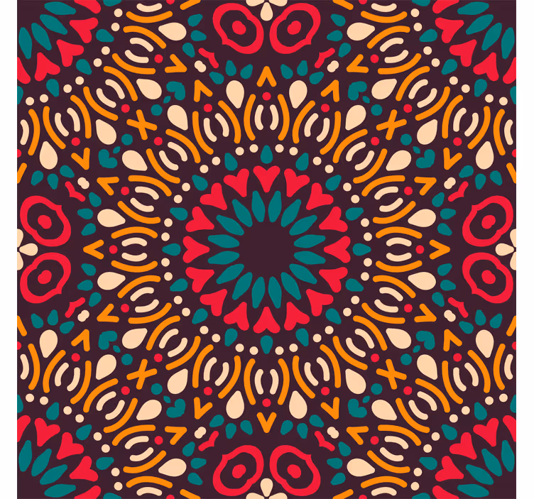 Farverige mandala dekorative tapet - TenStickers