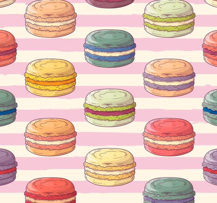 Retro makron moderne tapet - TenStickers