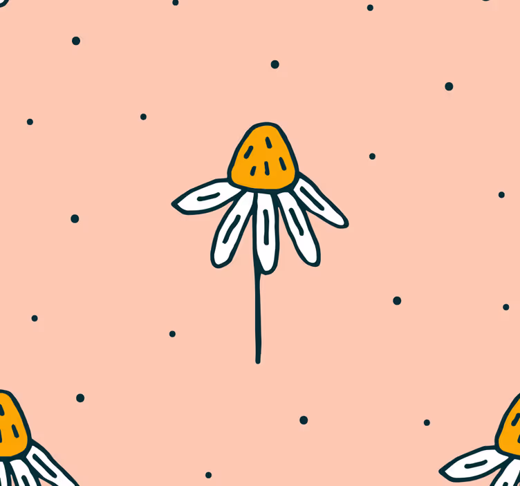 Gule kronblad blomster tapet - TenStickers